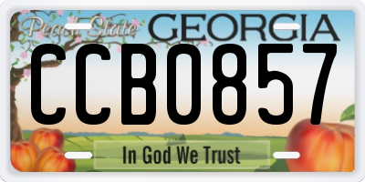 GA license plate CCB0857