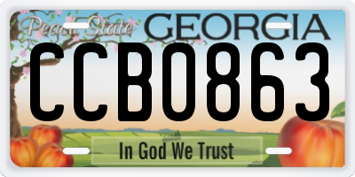 GA license plate CCB0863