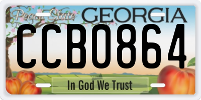 GA license plate CCB0864