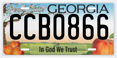 GA license plate CCB0866