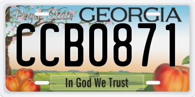 GA license plate CCB0871