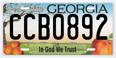 GA license plate CCB0892
