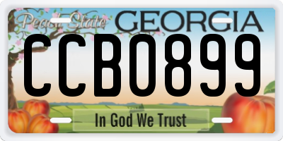 GA license plate CCB0899