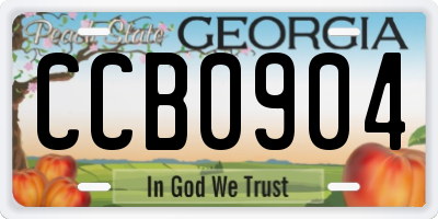 GA license plate CCB0904
