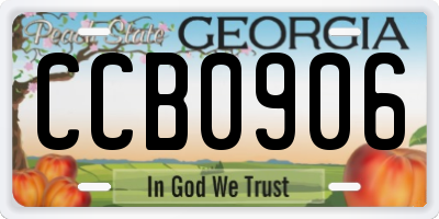 GA license plate CCB0906