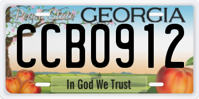 GA license plate CCB0912