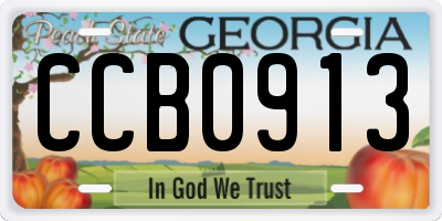 GA license plate CCB0913