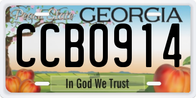 GA license plate CCB0914