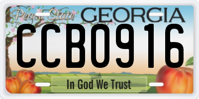 GA license plate CCB0916