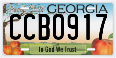 GA license plate CCB0917