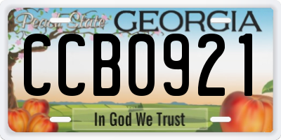 GA license plate CCB0921