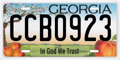 GA license plate CCB0923