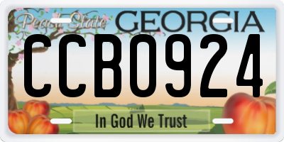 GA license plate CCB0924