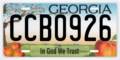 GA license plate CCB0926