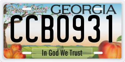 GA license plate CCB0931