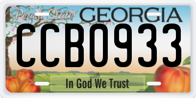 GA license plate CCB0933