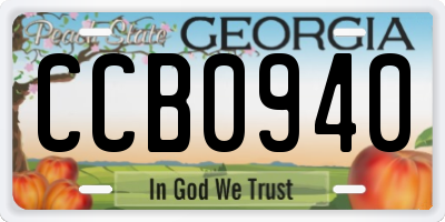 GA license plate CCB0940