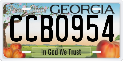 GA license plate CCB0954