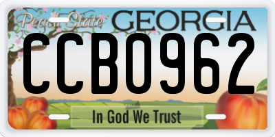 GA license plate CCB0962