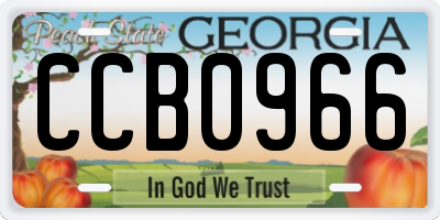GA license plate CCB0966
