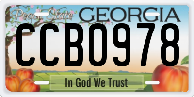 GA license plate CCB0978