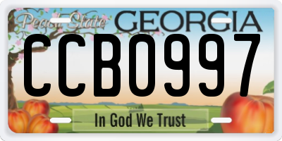 GA license plate CCB0997