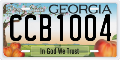 GA license plate CCB1004