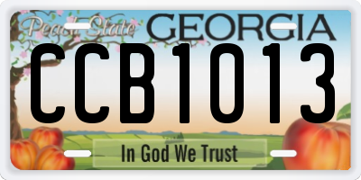 GA license plate CCB1013