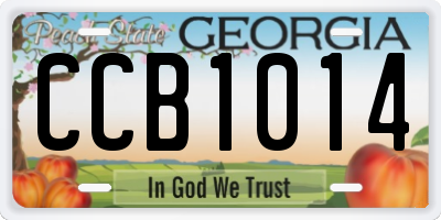 GA license plate CCB1014