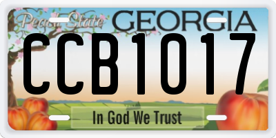 GA license plate CCB1017