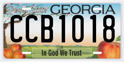 GA license plate CCB1018