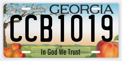 GA license plate CCB1019