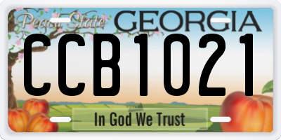 GA license plate CCB1021