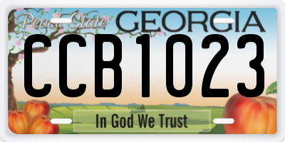GA license plate CCB1023