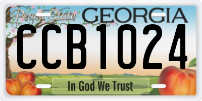 GA license plate CCB1024