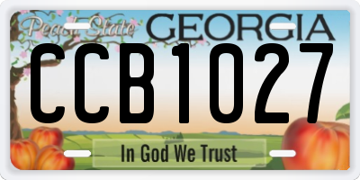 GA license plate CCB1027