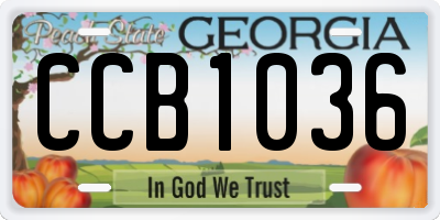 GA license plate CCB1036