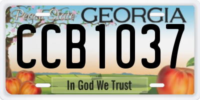 GA license plate CCB1037