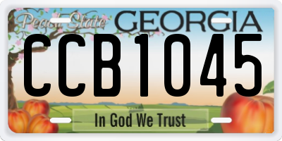 GA license plate CCB1045