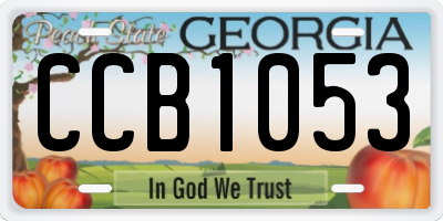 GA license plate CCB1053