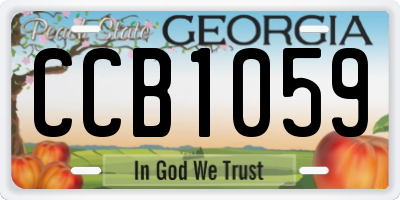 GA license plate CCB1059