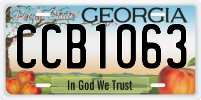 GA license plate CCB1063