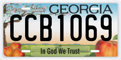 GA license plate CCB1069