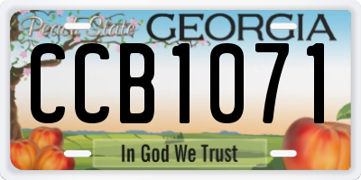 GA license plate CCB1071