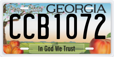 GA license plate CCB1072