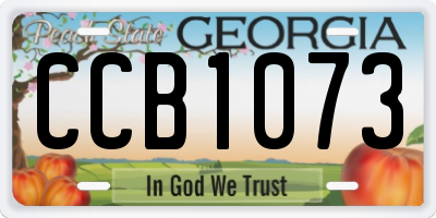 GA license plate CCB1073