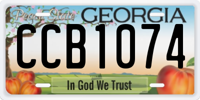 GA license plate CCB1074