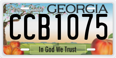 GA license plate CCB1075