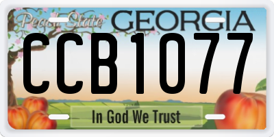 GA license plate CCB1077