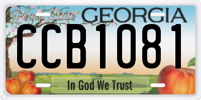 GA license plate CCB1081